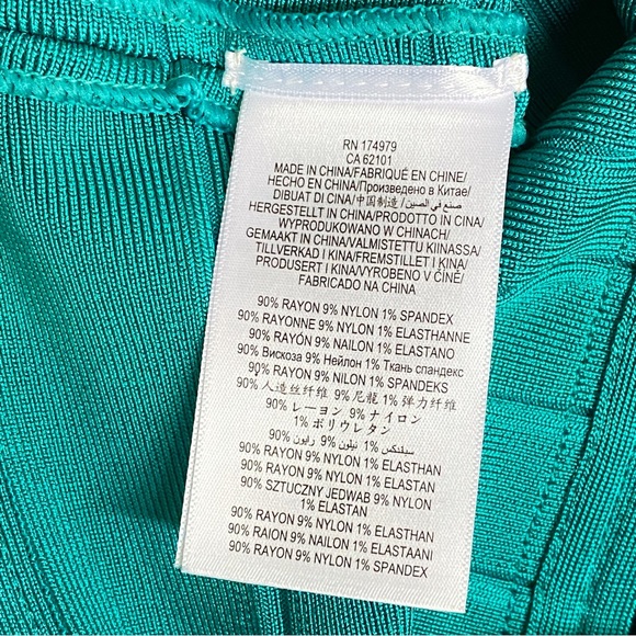 Herve Leger Teal turquoise bandage bodycon sleeveless a-line fit & flare dress - Picture 9 of 10